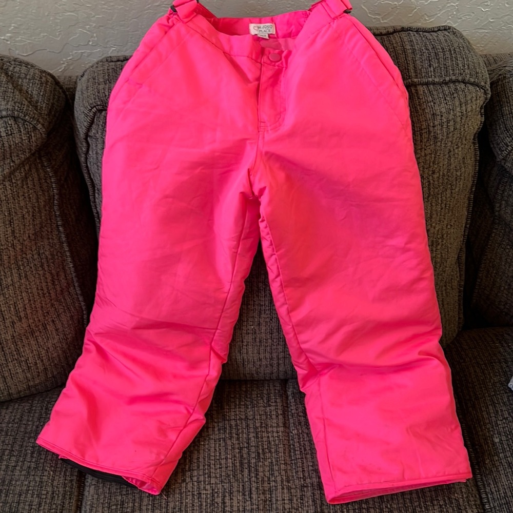 Pink snow pants